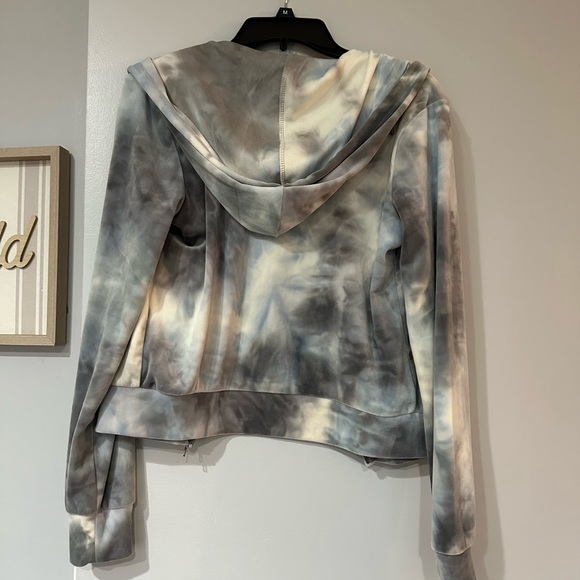 Pink Rose Tie-Dye Bomber Hoodie - Picture 5 of 8